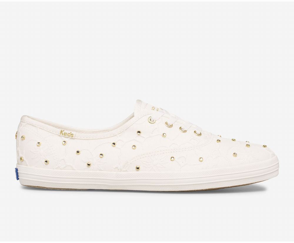 Women's Keds x kate spade new york Champion Bridal Lace Wedding Shoes White 5902873QY - South Africa